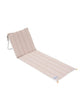 House of Dune Sand Drift folding beach lounger with quilted cushioned cover, backrest raised, on a white background.
