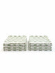 Six House of Dune Salted Sage beach towels folded in two stacks, featuring sage green and white check pattern for modern coastal style.